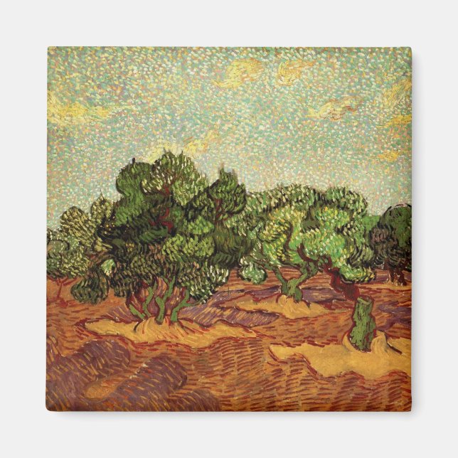 Olivlund, blekblå himmel av Vincent van Gogh Magnet (Framsidan)