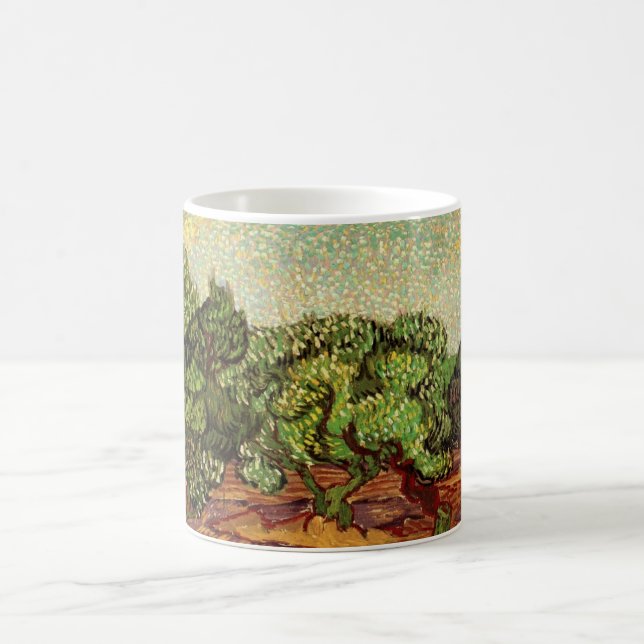 Olivlund, blekt blå himmel av Vincent van Gogh Kaffemugg (Center)