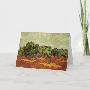 Olivlund, blekt blå himmel av Vincent van Gogh Kort