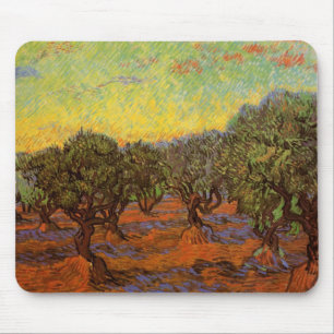 Olivlund, orange himmel av Vincent van Gogh Musmatta