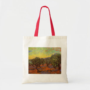 Olivlund, orange himmel av Vincent van Gogh Tygkasse