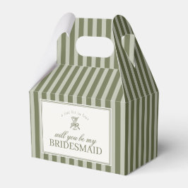 Olivmartini Grön Rand Brudtärna Förslagslåda Presentaskar