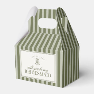 Olivmartini Grön Rand Brudtärna Förslagslåda Presentaskar