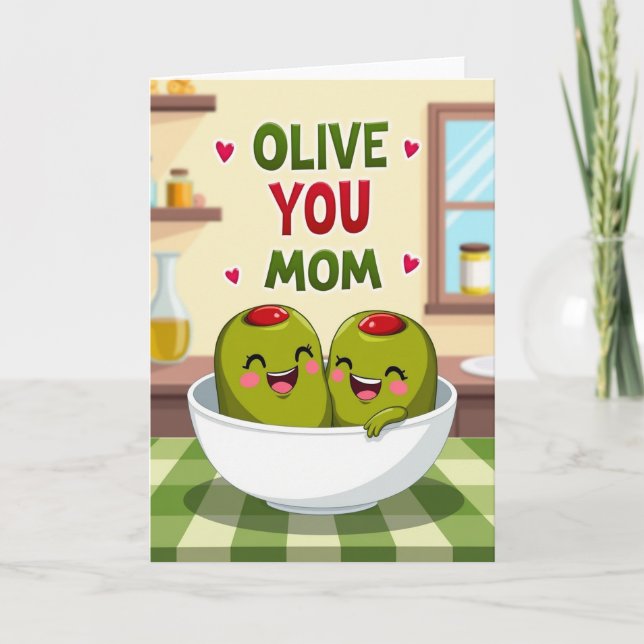 Olivolja åt dig Mamma Illustrationskort Kort (Framsida)