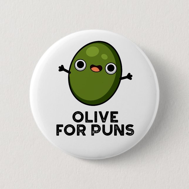 Olivolja för Puns Cute Olive Fruit Pun Knapp (Framsida)