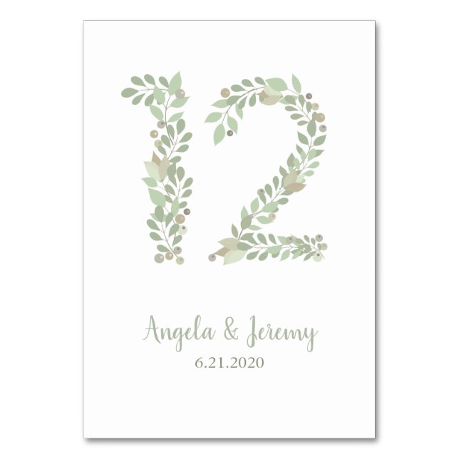 Olivolja Grenar nummer 12 Bordsnummer (Framsidan)