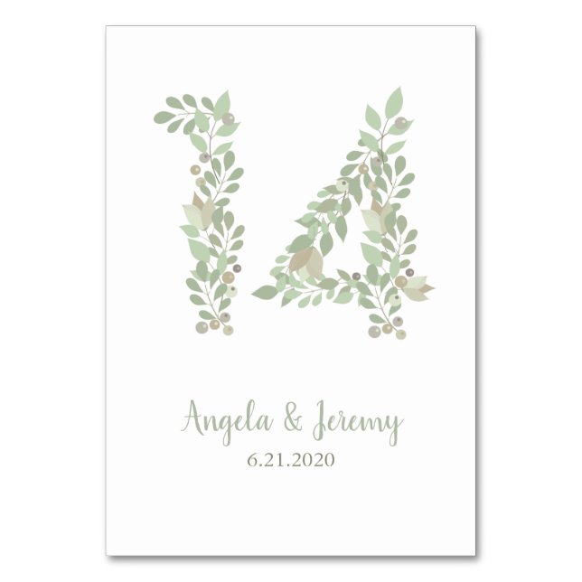 Olivolja Grenar nummer 14 Bordsnummer (Framsidan)