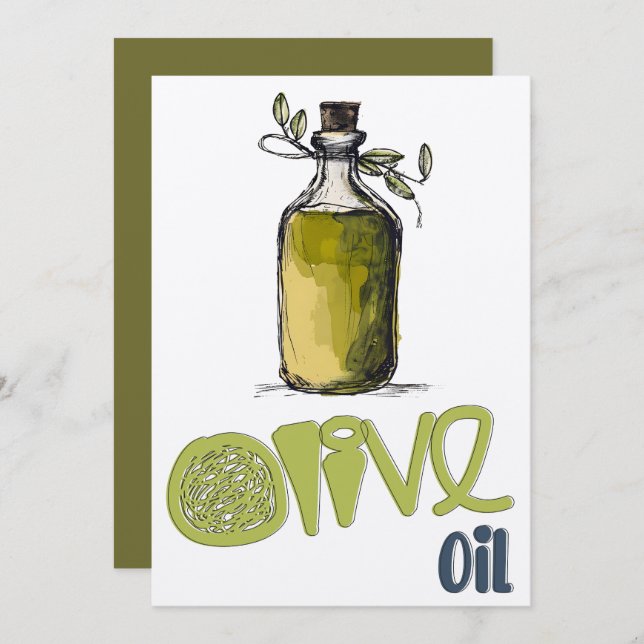Olivolja i Medelhavet Hälsosam ز ي ت ز ي ت و Inbjudningar (Fram/baksida)