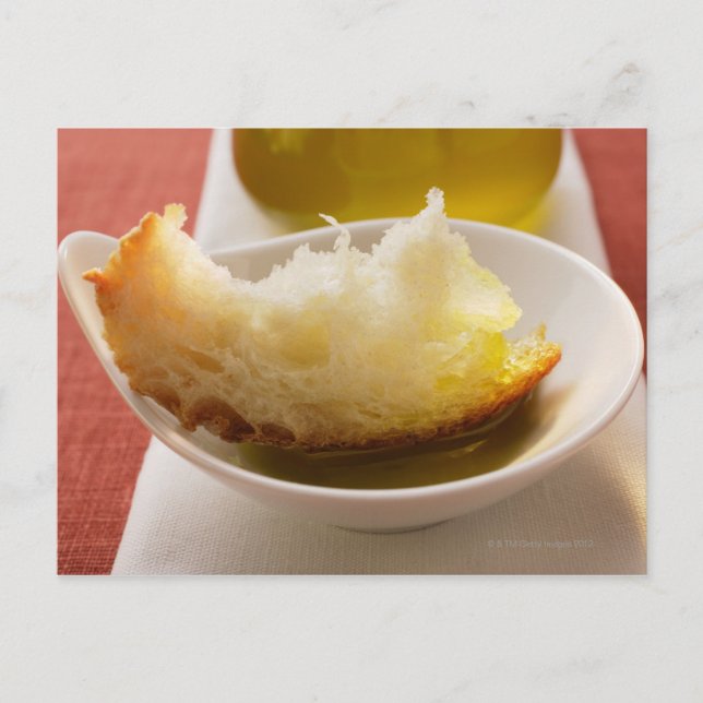 Olivolja med vitt bröd vykort (Framsida)