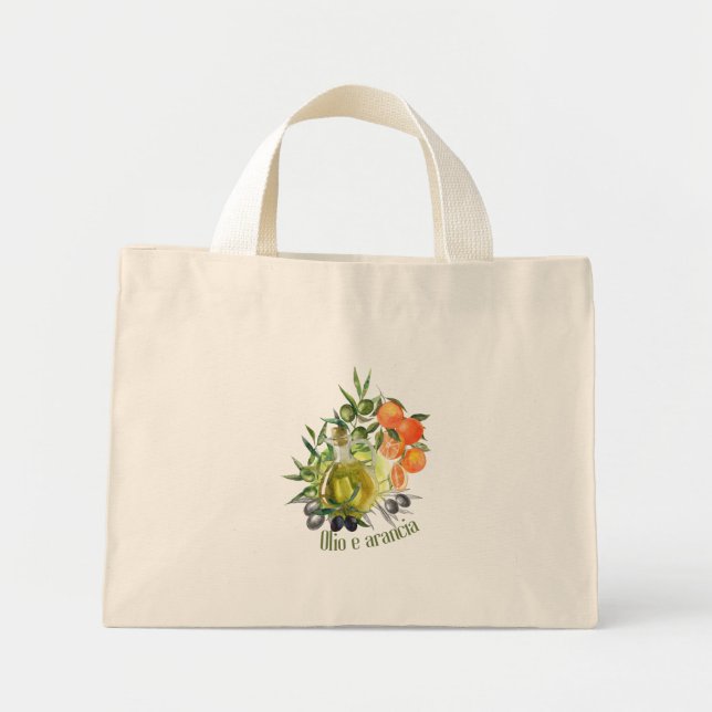 Olivolja och Orange: Tote Bag Mini Tygkasse (Framsidan)