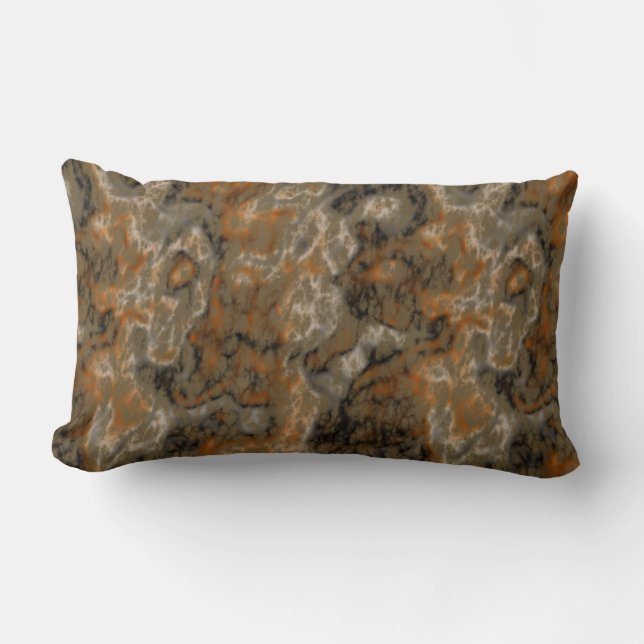 Olivolja och svart abstrakt guld lumbarkudde (Framsida)