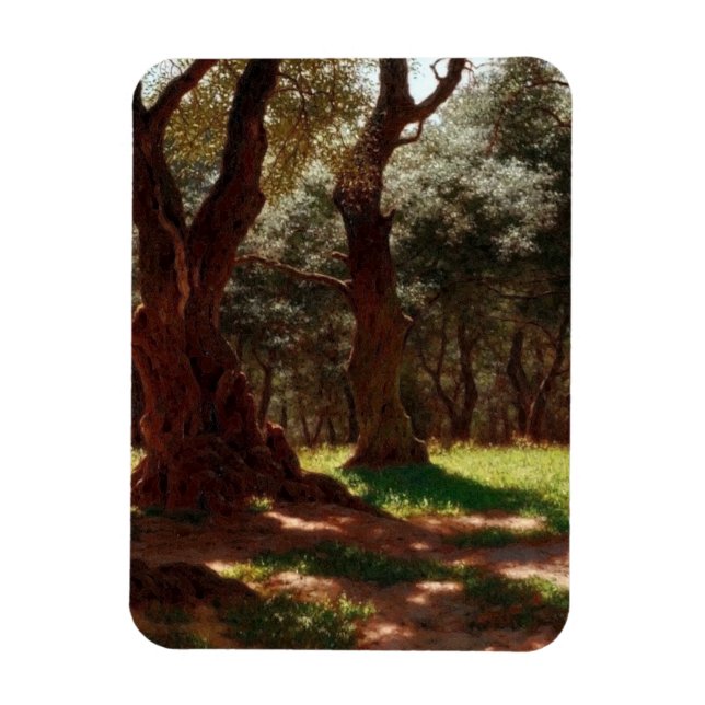 Olivskogen i Cap Saint Martin Magnet (Vertikal)
