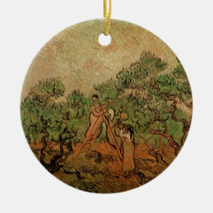 Olivskörd av Vincent van Gogh Julgransprydnad Keramik