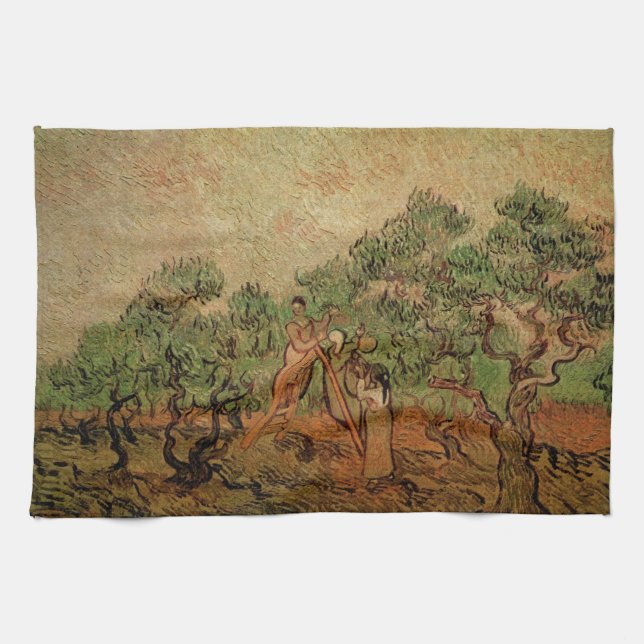 Olivskörd av Vincent van Gogh Kökshandduk (Horisontell)