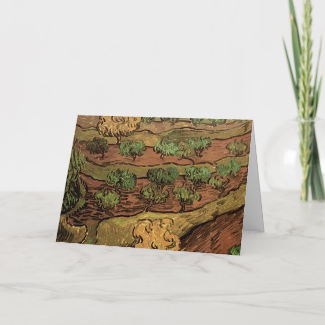 Olivträd av Van Gogh mot en kulle sluttning Kort (Framsida)