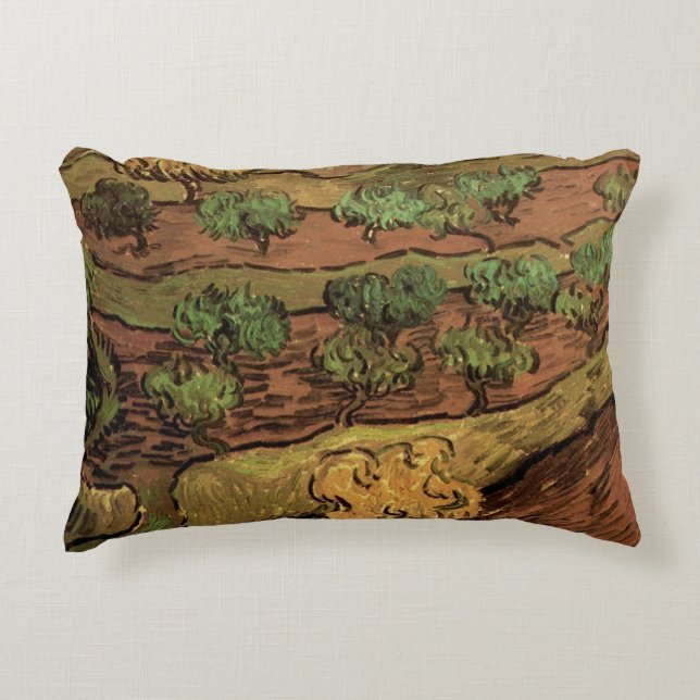 Olivträd av Van Gogh mot en kullebacke Prydnadskudde (Framsidan)