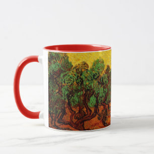 Olivträd med gul himmel och sol av Van Gogh Mugg