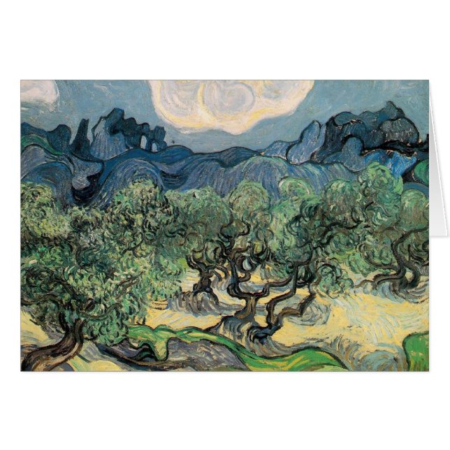 olivträden,1889, Vincent van Gogh Hälsningskort (Framsidan Horizontal)