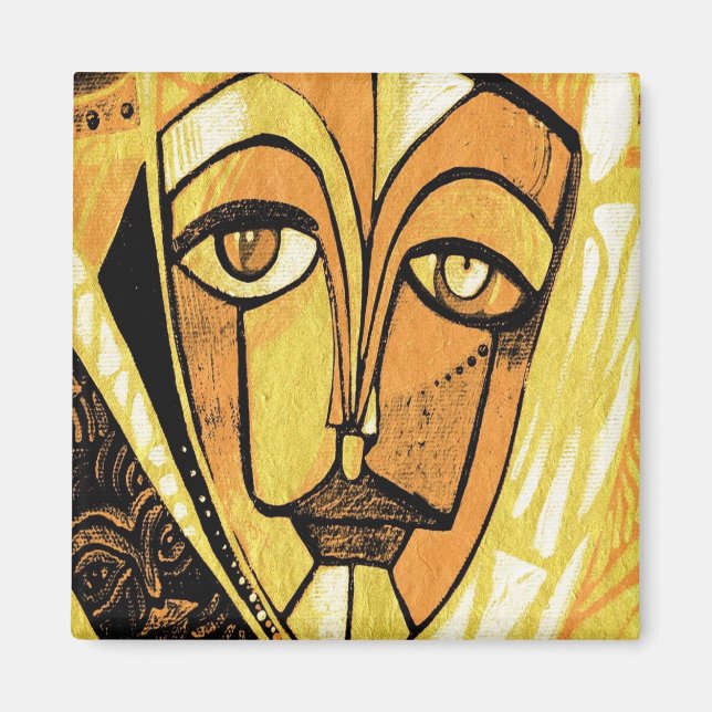 Olja ansikte med gregorialgallo magnet (Framsidan)