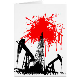 Olja av blod hälsningskort