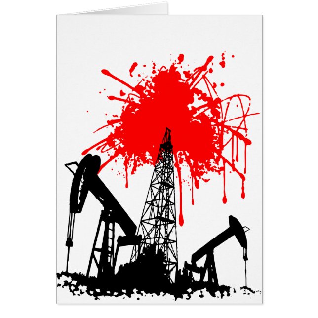 Olja av blod hälsningskort (Framsidan)