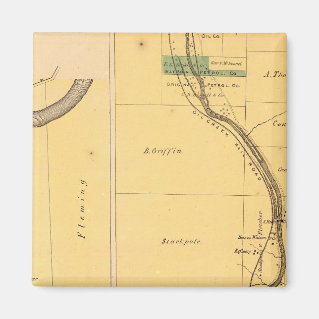 Olja Bäck Pennsylvania Atlas Karta Magnet (Framsidan)