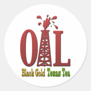 Olja, Black Guld, Texas Tea Runt Klistermärke