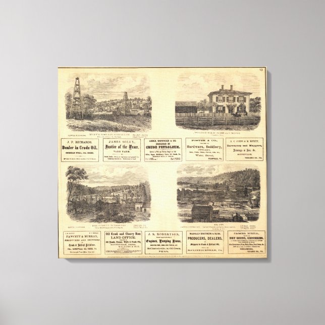 Olja fält, bostad canvastryck (Framsida)