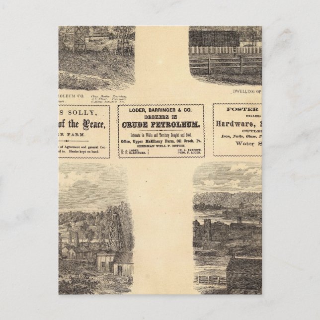 Olja fält, bostad vykort (Framsida)