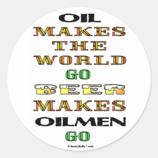 Olja gör World Go,Oil Fält Sticker,Gift Runt Klistermärke