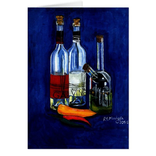 Olja, vinäger och chilir hälsningskort (Framsidan)