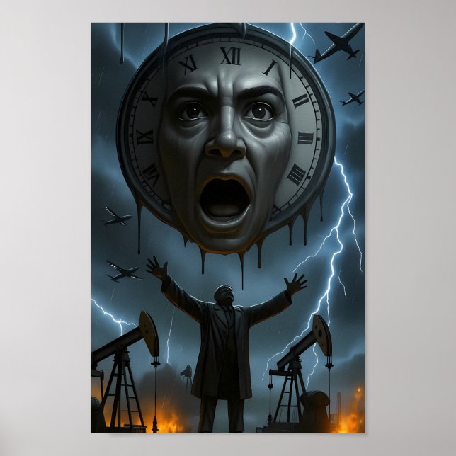 Oljans Slut Surreal Stormvarningsaffisch Poster (Framsidan)