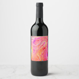 Olje Färg Virvlar Vin Dryckesetiketter Vinflaska Etikett