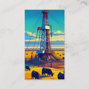 Olje- och gasindustriborrning Rig and Cattle Visitkort