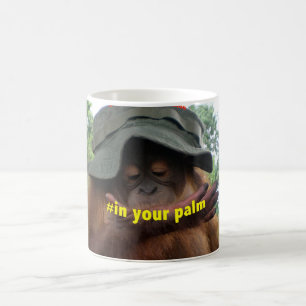 Olje- Orangutanbeskydd för handflatan Kaffemugg