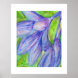 Olje Pastell Lila Blomma Poster