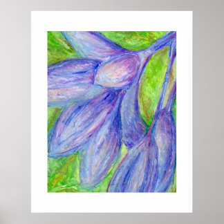 Olje Pastell Lila Blomma Poster
