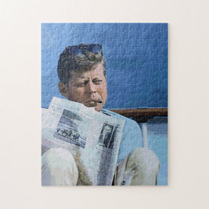 Olje- pastellfärgade måla John F. Kennedy Pussel