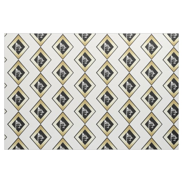 Olje- Pumpjacks i guld som skisseras i svart Tyg (Fat Quarter)