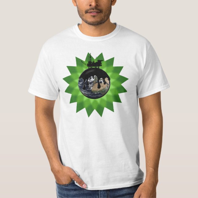 Olje- spillskjorta tee shirt (Framsida)