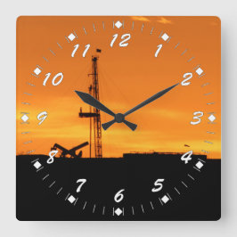 Olje- Workoverriggvit numrerar Fyrkantig Klocka