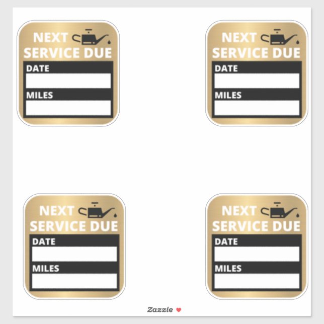 Oljeändring,Nästa servicepåminnelse Klistermärken (Ark)