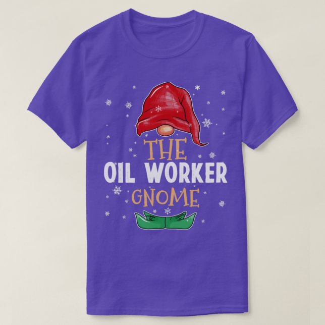 Oljearbetaren Gnome-familjen som matchar julen ut T Shirt (Design framsida)