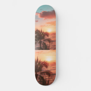 Oljeavrinningsområden i Orangen Handflatan Träd Mini Skateboard Bräda 18,5 Cm