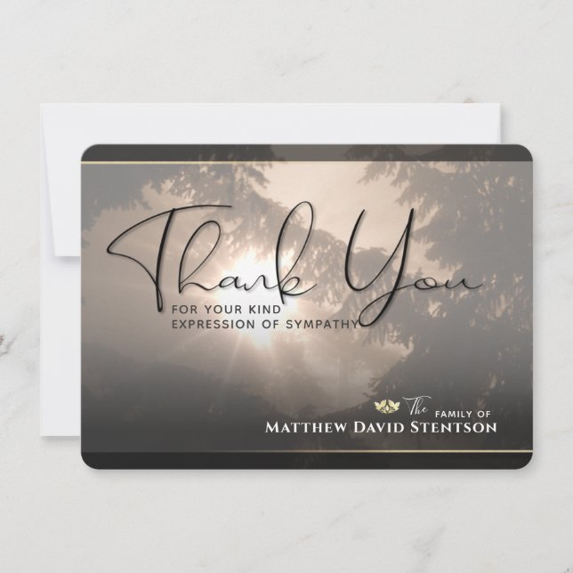 Oljebelyst Träd i naturens sympati - tackkort Inbjudningar (Framsida)