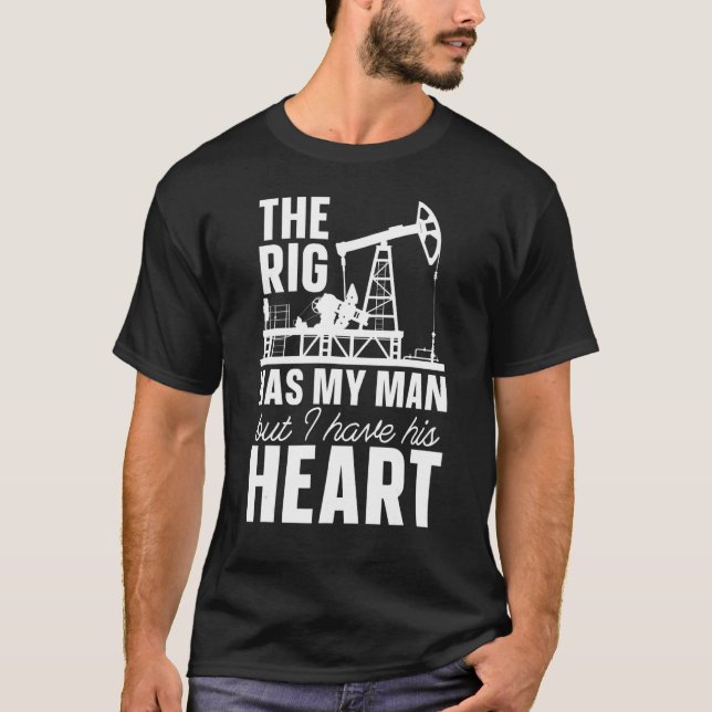 Oljeborrning Rig Fracking Fracker Oilfield T Shirt (Framsida)
