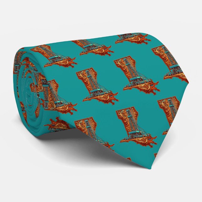 Oljeborrning Rig Louisiana Leather Print Slips (Rullad)