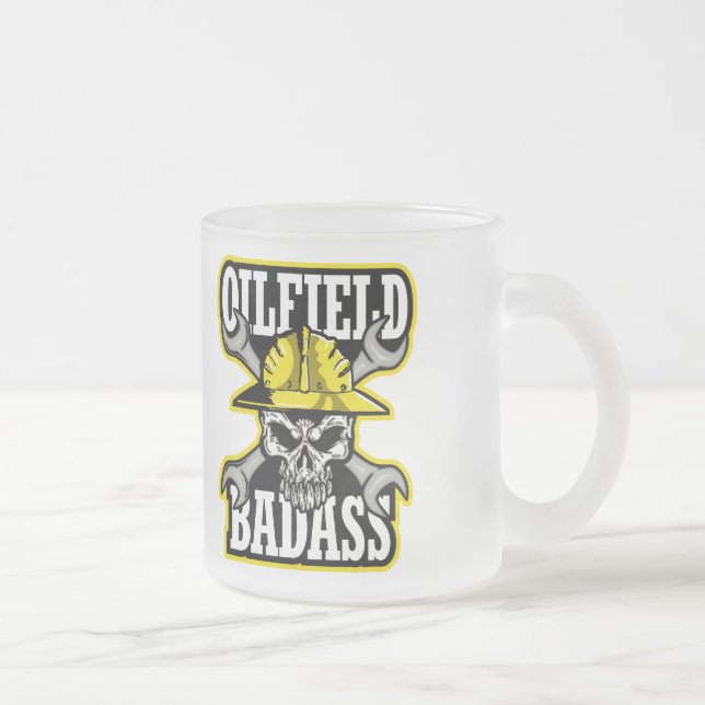 OLJEFÄLTSKÅT FROSTAD GLASMUGG (Höger)