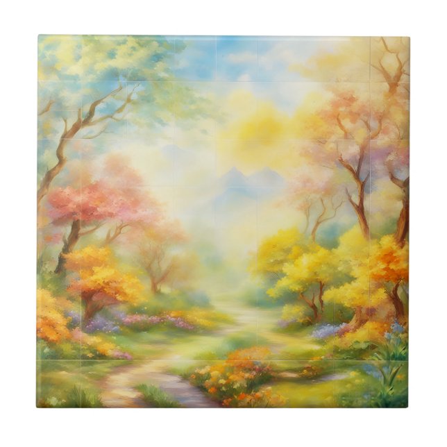 oljefärg i vår 2 kakelplatta (Framsidan)