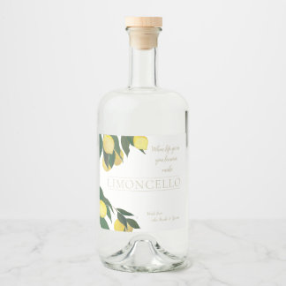 Oljefärgad lemon Liquor Flaska Spritflaskor Etikett